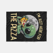 Alien Im Just Here For Zza Funny Food Snack Women Fleece Deken (Voorkant (Horizontaal))