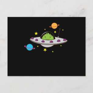 Alien im Ufo Briefkaart