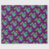 Alien in buitenruimtetoestel Kinder klusjespartij Cadeaupapier (Vlak)