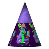 Alien in buitenruimtetoestel Kinder klusjespartij Feesthoedjes (Links)