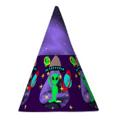 Alien in buitenruimtetoestel Kinder klusjespartij Feesthoedjes (Rechts)