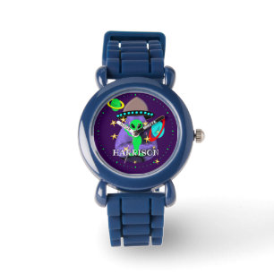Alien in de buitenruimte, leuk Kinder op maat Horloge
