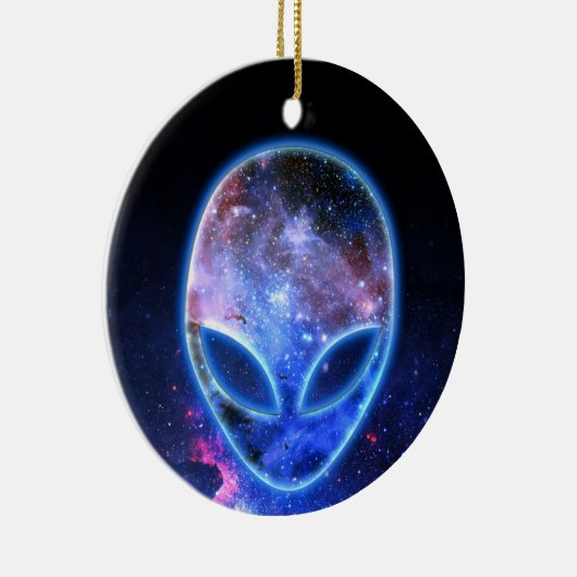 Alien in de ruimte keramisch ornament (Rechts)