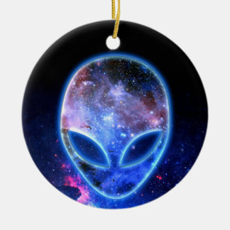 Alien in de ruimte keramisch ornament