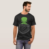 Alien in de zak UFO-ruimte buitenaards T-shirt (Voorkant volledig)