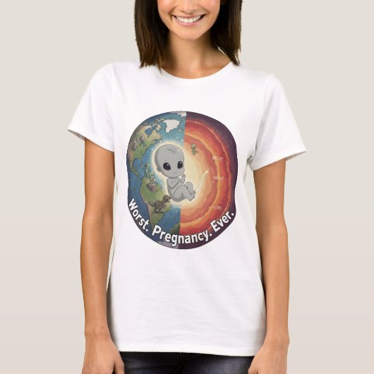 Alien in Earth's Womb – “Worst Pregnancy Ever” T-shirt (Voorkant)