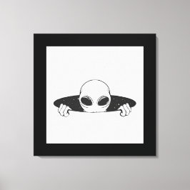 Alien in een eenzijdig, verrekend canvas afdrukken
