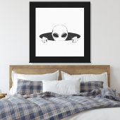 Alien in een eenzijdig, verrekend canvas afdrukken (Insitu (Slaapkamer))