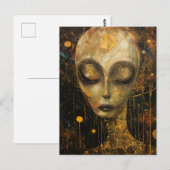 Alien in een Klimt-stijl Briefkaart (Voorkant / Achterkant)