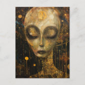 Alien in een Klimt-stijl Briefkaart (Voorkant)