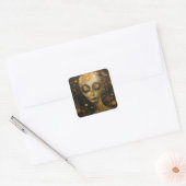 Alien in een Klimt-stijl Vierkante Sticker (Envelop)