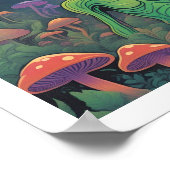 Alien in een paddenstoelenbos poster (Hoek)