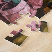 Alien in een roze jurk met koffie legpuzzel (Zijkant)