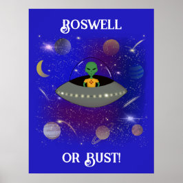 Alien in een ruimteschip draagt een New Mexico T-s Poster