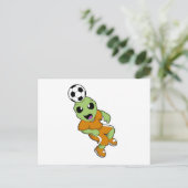Alien in Soccer Sports Briefkaart (Staand voorkant)