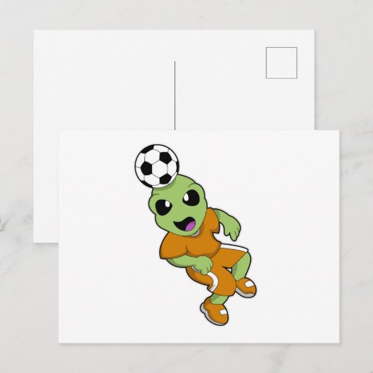 Alien in Soccer Sports Briefkaart (Voorkant / Achterkant)