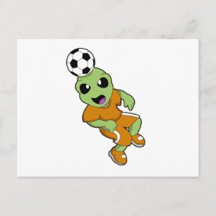 Alien in Soccer Sports Briefkaart