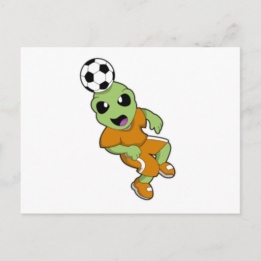 Alien in Soccer Sports Briefkaart (Voorkant)