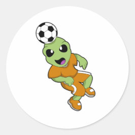 Alien in Soccer Sports Ronde Sticker