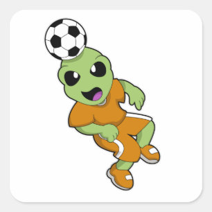 Alien in Soccer Sports Vierkante Sticker