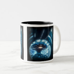 Alien in Space Two-Tone Mok, 11 oz Tweekleurige Koffiemok