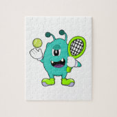 Alien in Tennis met Tennis racket Legpuzzel (Verticaal)