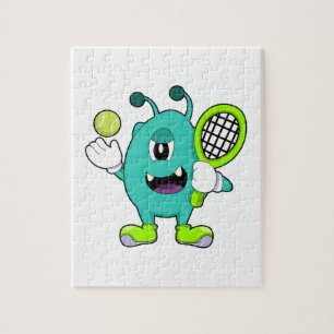 Alien in Tennis met Tennis racket Legpuzzel