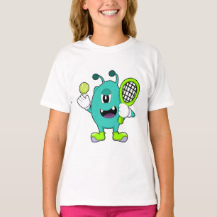 Alien in Tennis met Tennis racket T-shirt