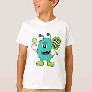 Alien in Tennis met Tennis racket T-shirt