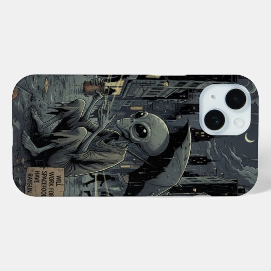 Alien in the Rain Case-Mate iPhone Case (Achterkant (horizontaal))