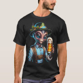 Alien In Traditioneel Oktoberfeest Kostuum T-shirt (Voorkant)