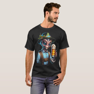 Alien In Traditioneel Oktoberfeest Kostuum T-shirt