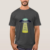 Alien in UFO met tractorstraal T-shirt (Voorkant)
