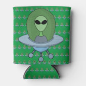 Alien in zijn kleine ruimteschip blikjeskoeler (Voorkant)