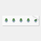 Alien in zijn kleine ruimteschip bumpersticker (Voorkant)