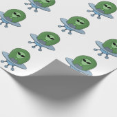 Alien in zijn kleine ruimteschip cadeaupapier (Hoek)