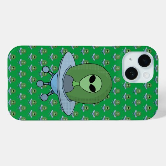 Alien in zijn kleine ruimteschip Case-Mate iPhone case (Achterkant (horizontaal))