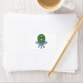 Alien in zijn kleine ruimteschip etiket (Insitu)