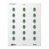 Alien in zijn kleine ruimteschip etiket (Full Sheet)