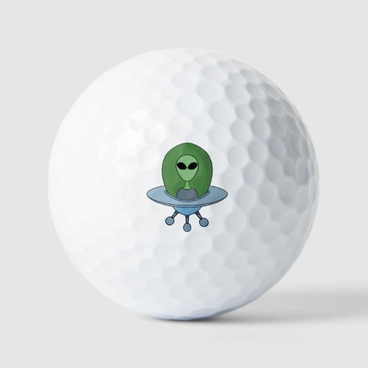 Alien in zijn kleine ruimteschip golfballen (Voorkant)