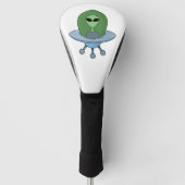 Alien in zijn kleine ruimteschip golfheadcover (Voorkant)