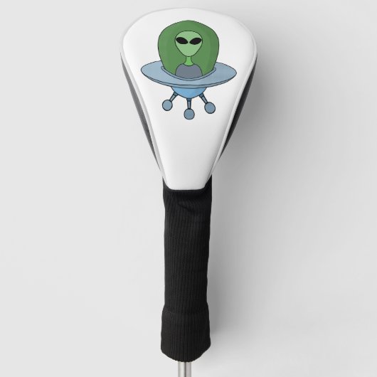 Alien in zijn kleine ruimteschip golfheadcover (Voorkant)