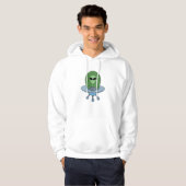 Alien in zijn kleine ruimteschip hoodie (Voorkant volledig)