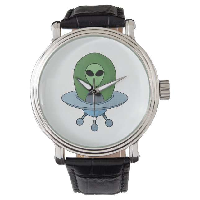 Alien in zijn kleine ruimteschip horloge (Voorkant)