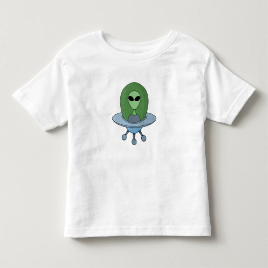 Alien in zijn kleine ruimteschip kinder shirts (Voorkant)