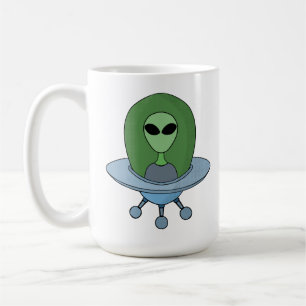 Alien in zijn kleine ruimteschip koffiemok