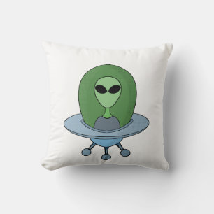 Alien in zijn kleine ruimteschip kussen