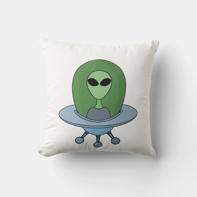 Alien in zijn kleine ruimteschip kussen (Voorkant)