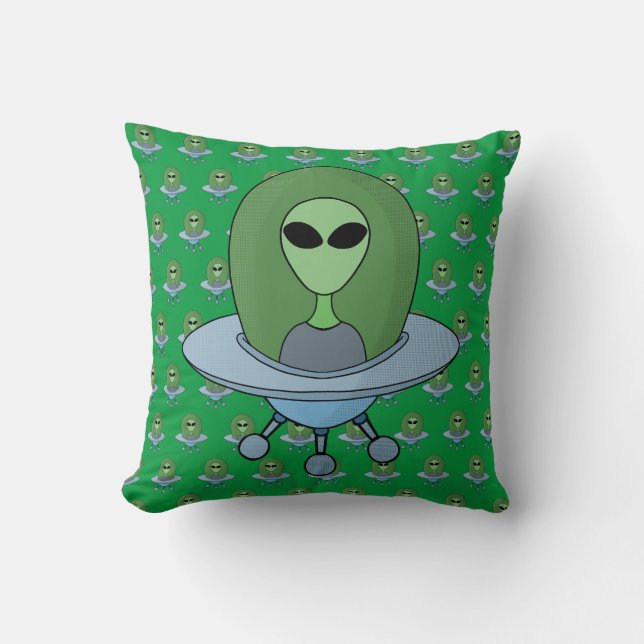 Alien in zijn kleine ruimteschip kussen (Voorkant)
