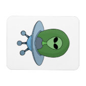 Alien in zijn kleine ruimteschip magneet (Horizontaal)